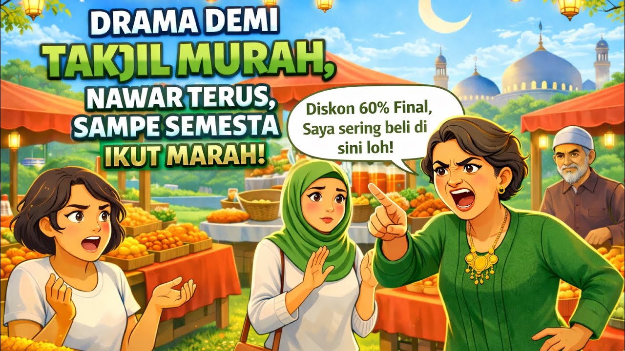EMAK-EMAK SADIS NAWAR TAKJIL, KENA KARMA DI PASAR RAMADHAN! | DRAMA ANIMASI