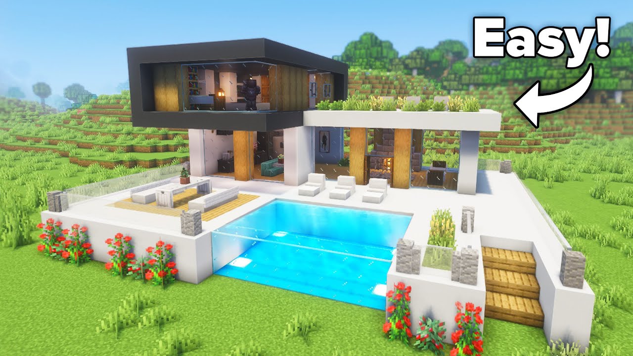 Minecraft: How to Build a Simple Modern House  | Tutorial🏠