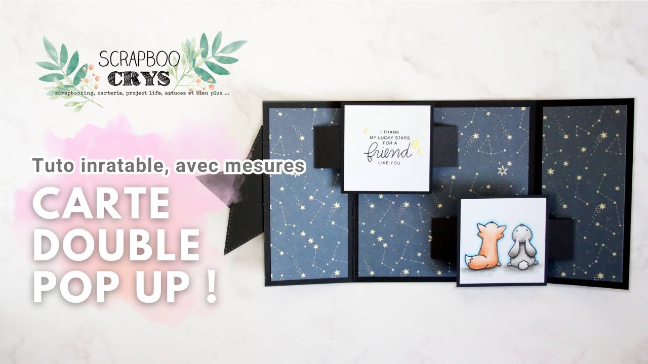 Carte FLOTTANTE DOUBLE POP UP ! 2 éléments BOUGENT quand on l'OUVRE ! Tuto facile (avec les mesures)