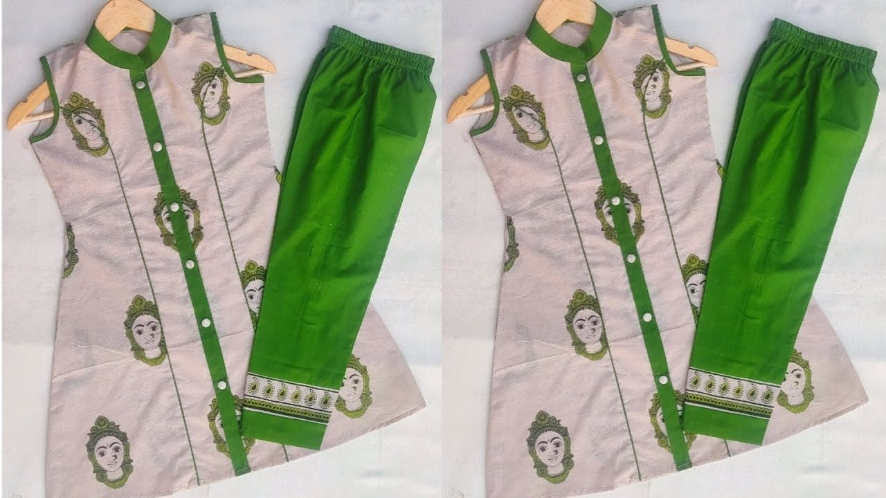 Baby a-line  top and plazzo cutting and stitching/8-9 year old girl princess cut frock design