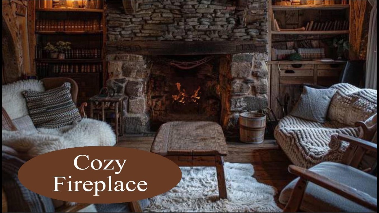 Comfy Reading Room with Rustic Coffee Table