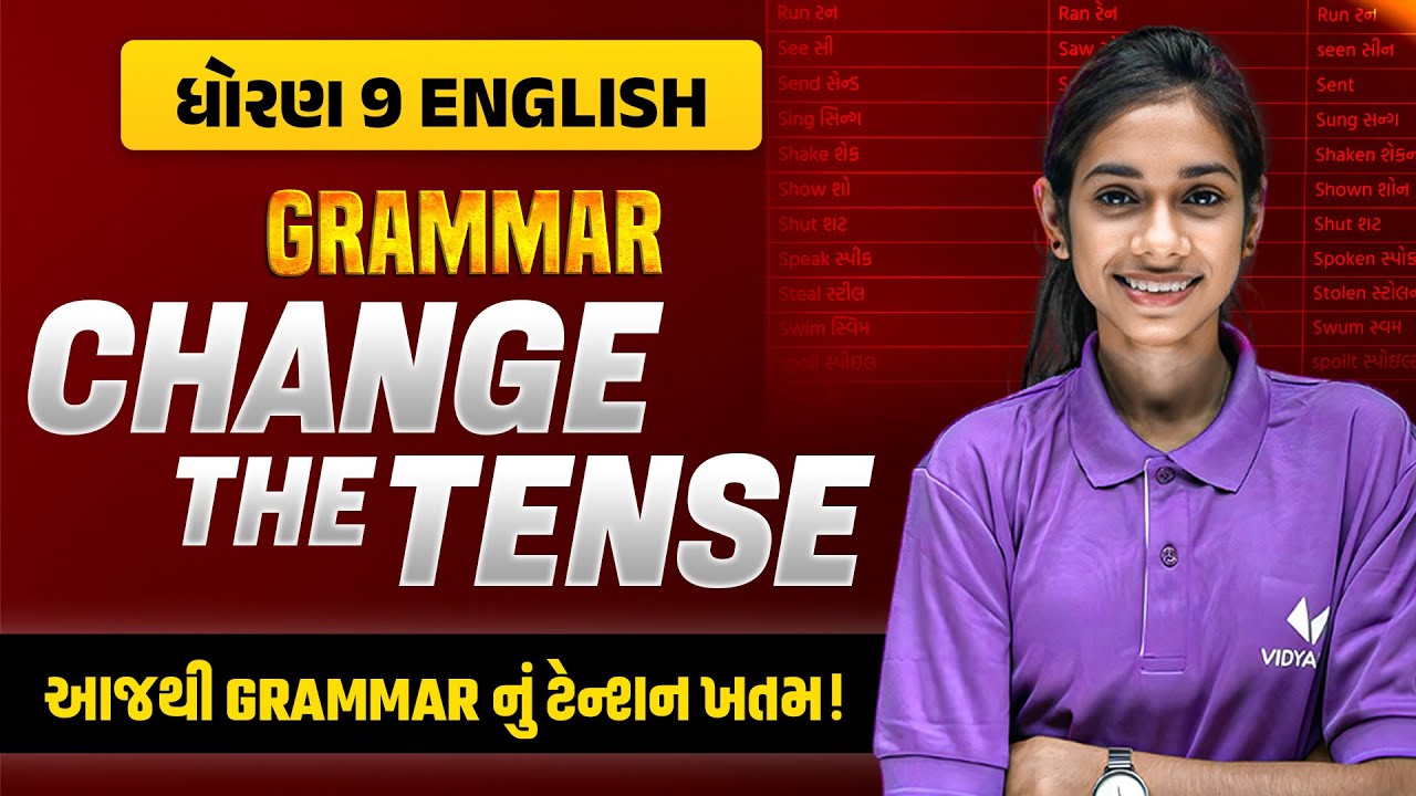 Std 9 English | Grammar Change the Tense | Dhoran 9 English | Most Imp Topic | Dhruvi Ma'ma