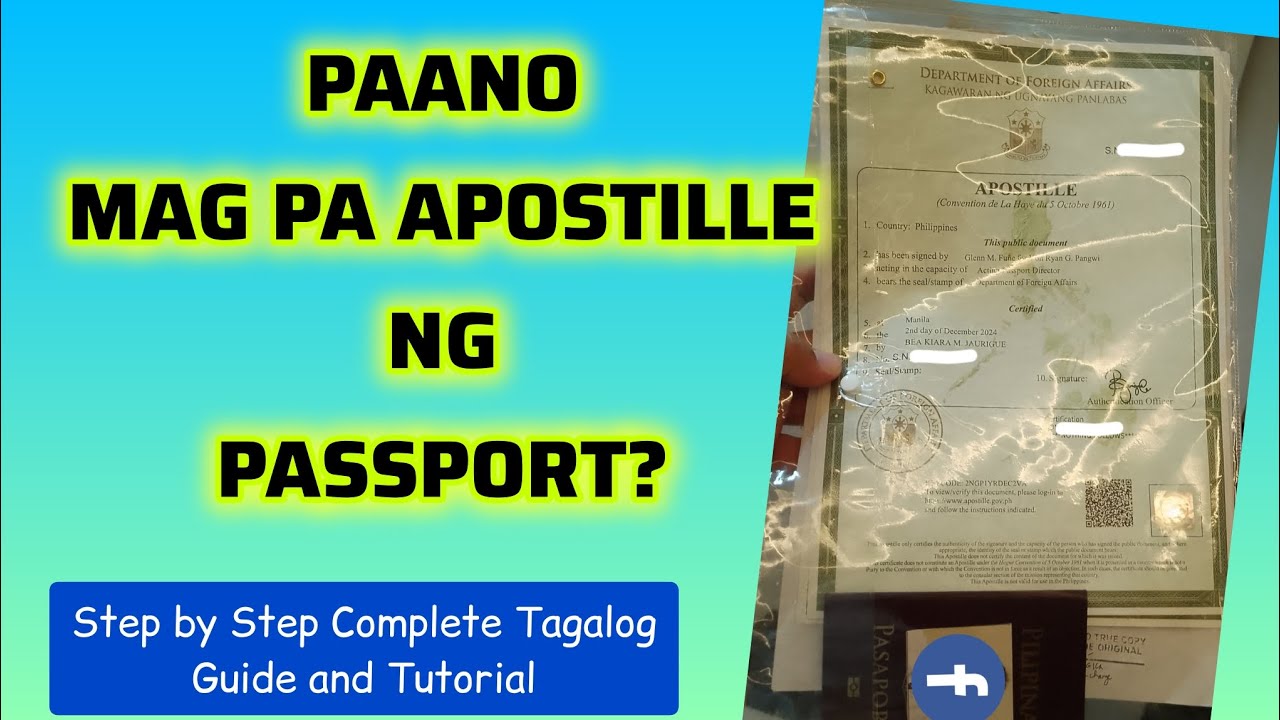 Paano mag pa Apostille ng Passport?