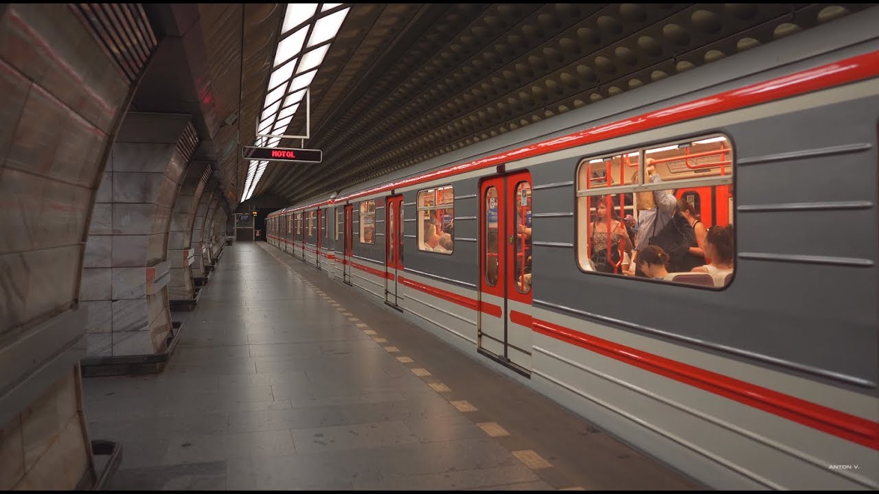 Czech Republic, Prague, metro ride from Želivského to Flora
