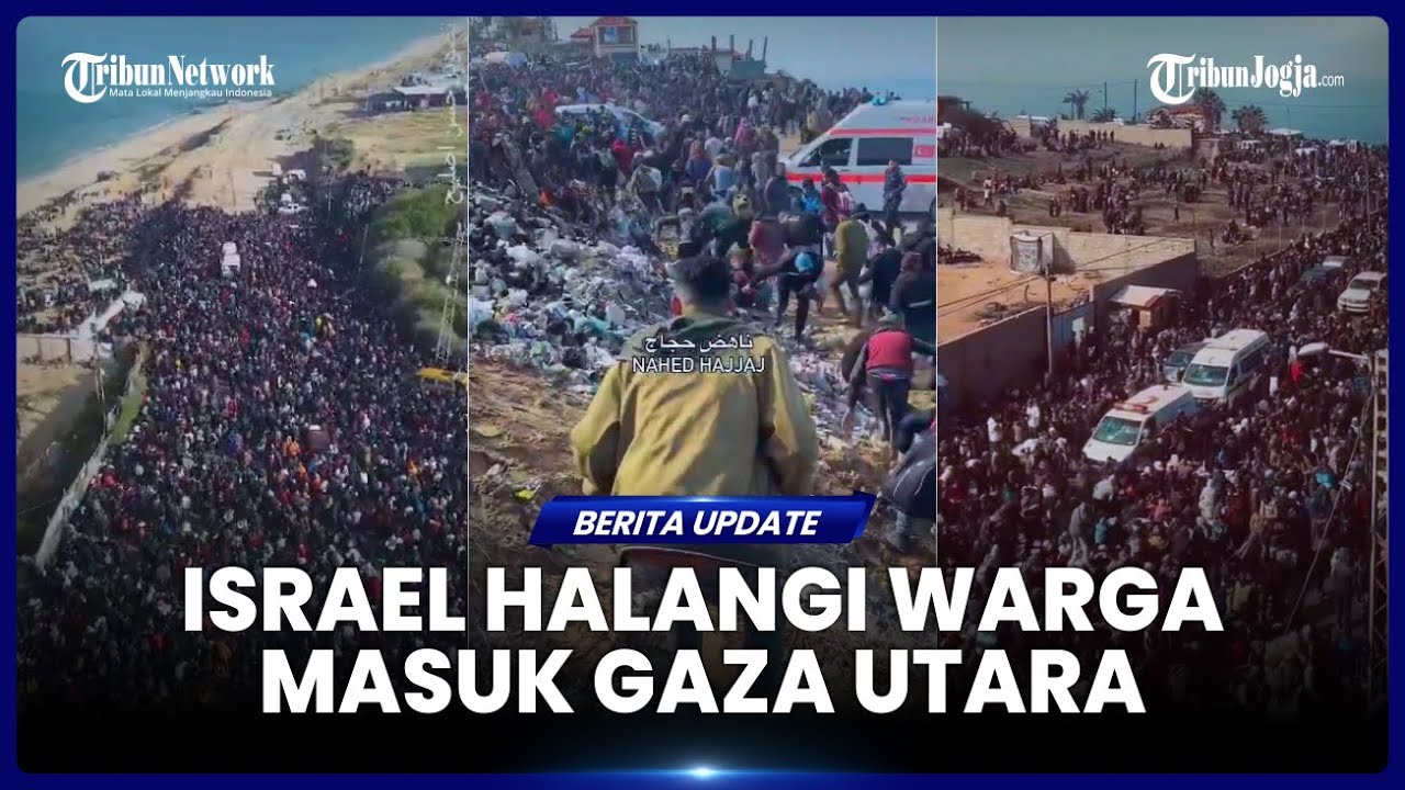 RIBUAN WARGA PALESTINA TERTAHAN DI PINTU MASUK GAZA UTARA, TUNGGU IZIN MILITER ISRAEL
