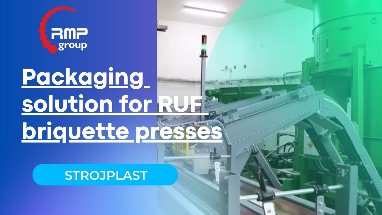 Strojplast packaging solution for RUF briquette presses with production capacity up to 1.5 t/hour