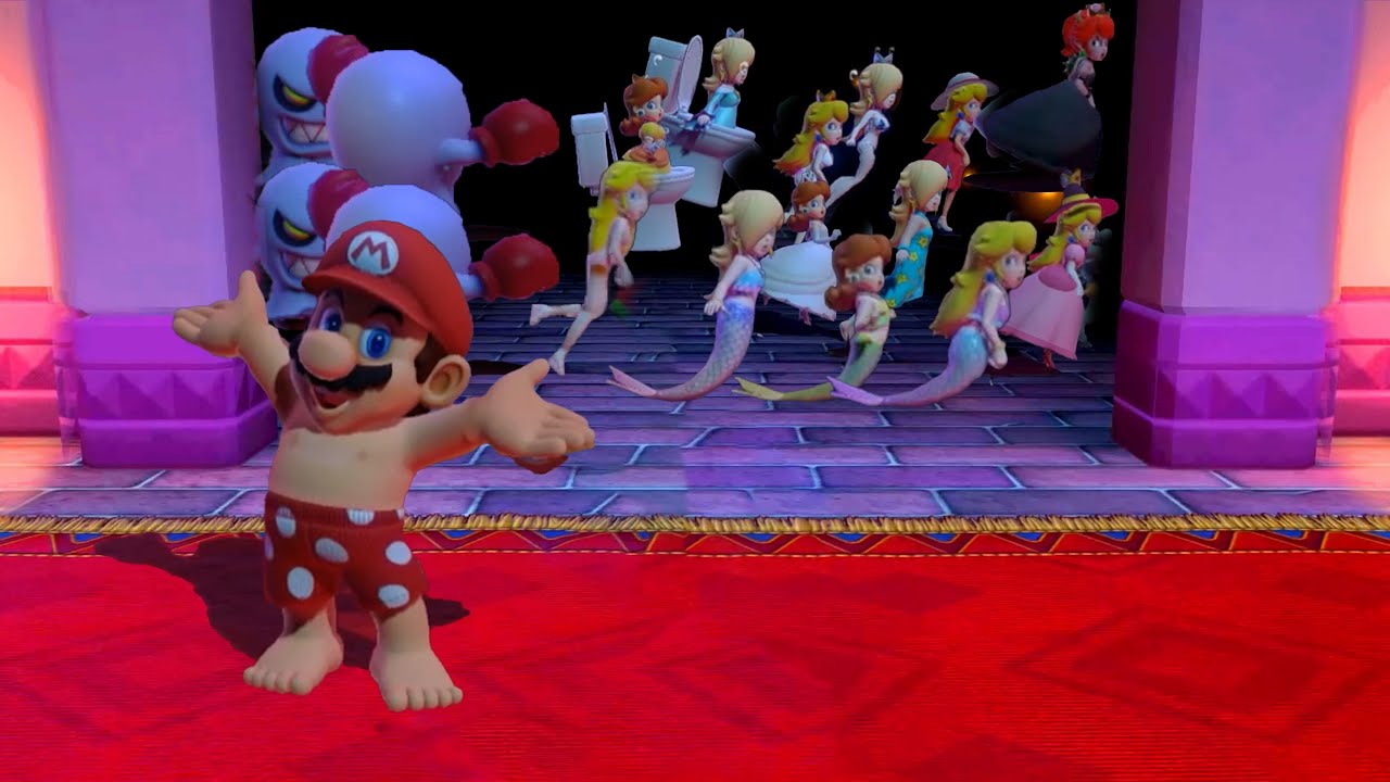 【スーパー マリオパーティ】ミニゲーム ピーチvsデイジーvsロゼッタがマーメイド姿で大集結マリオは勝てる (マスターCPU)