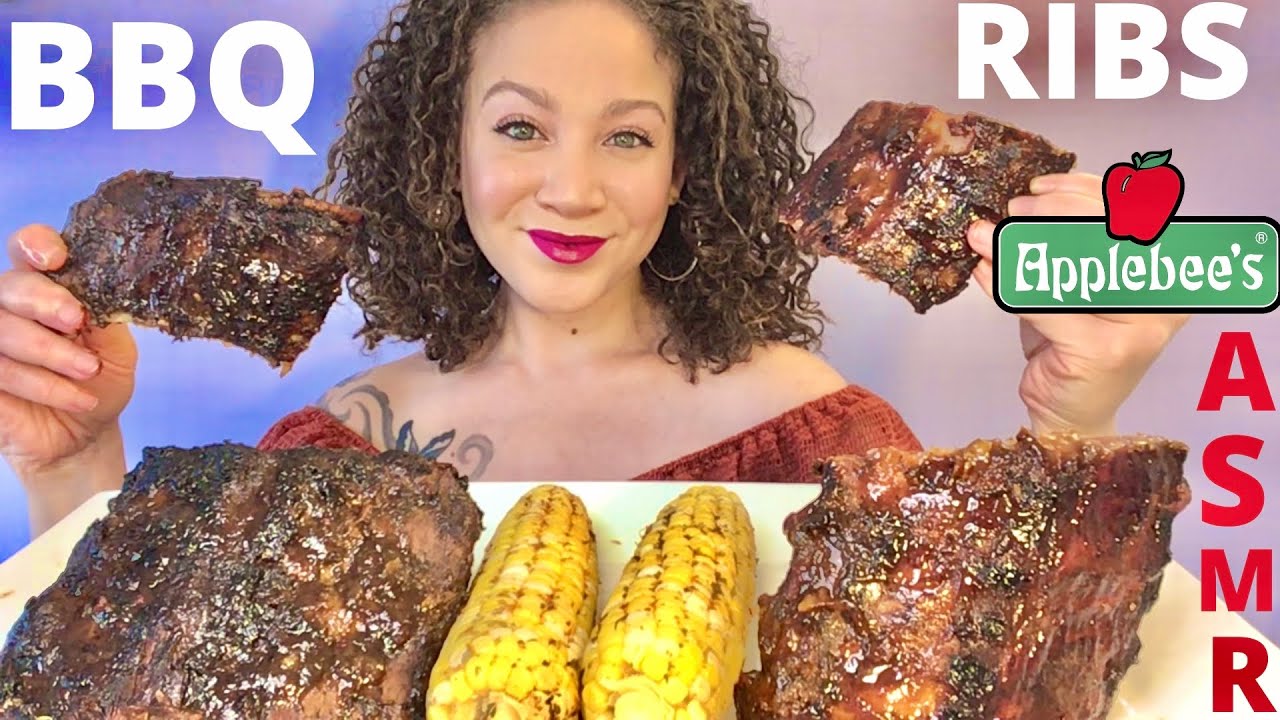 ASMR BBQ RIBS MUKBANG, APPLEBEES BABY BACK RIBS, JAMAICAN JERK PORK MUKBANG|PandaEats ASMR
