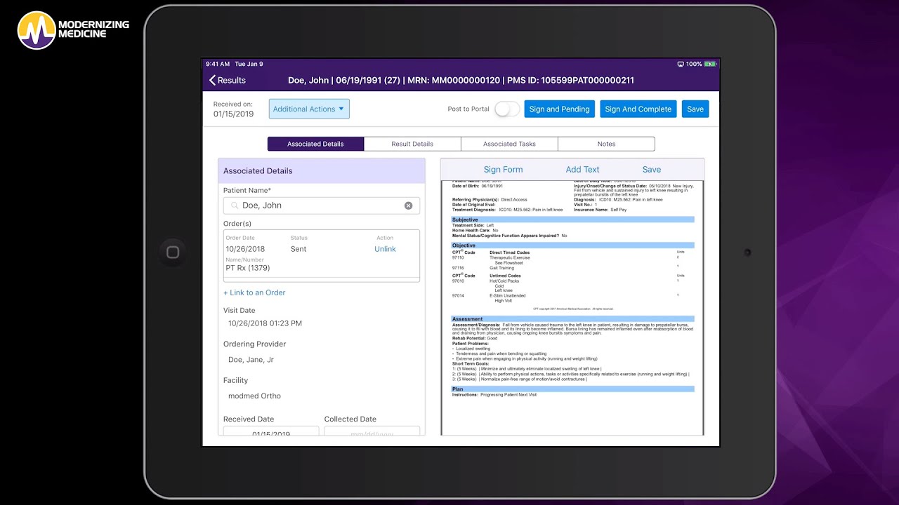 Receive Therapy Notes with the WebPT Physical Therapy Interface