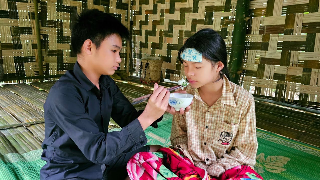 The girl is sick and the boy is homeless alone, selling vegetables to buy medicine for the girl