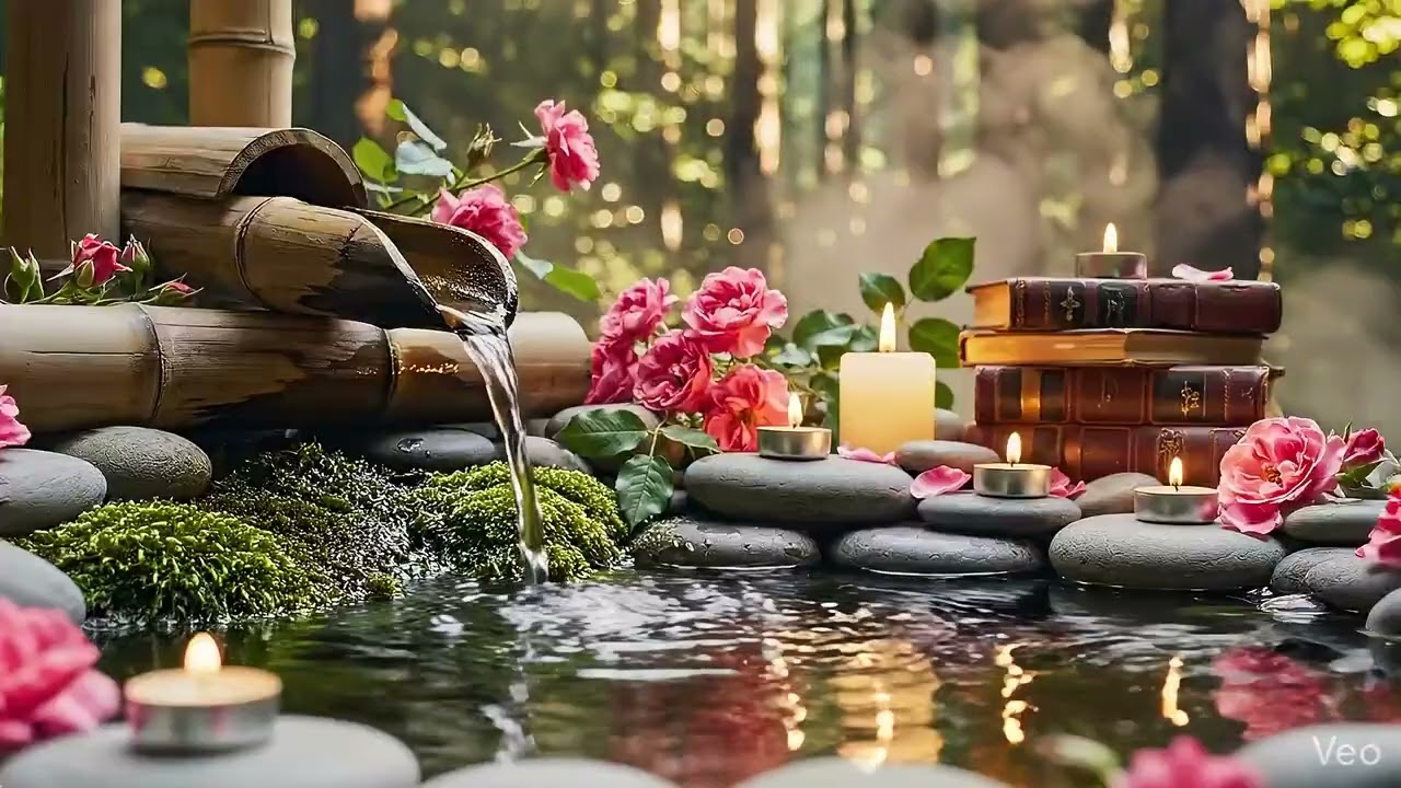 Relaxing Music Relieves Stress, Anxiety and Depression 🌿 Bamboo Water Sounds + Healing Piano Music