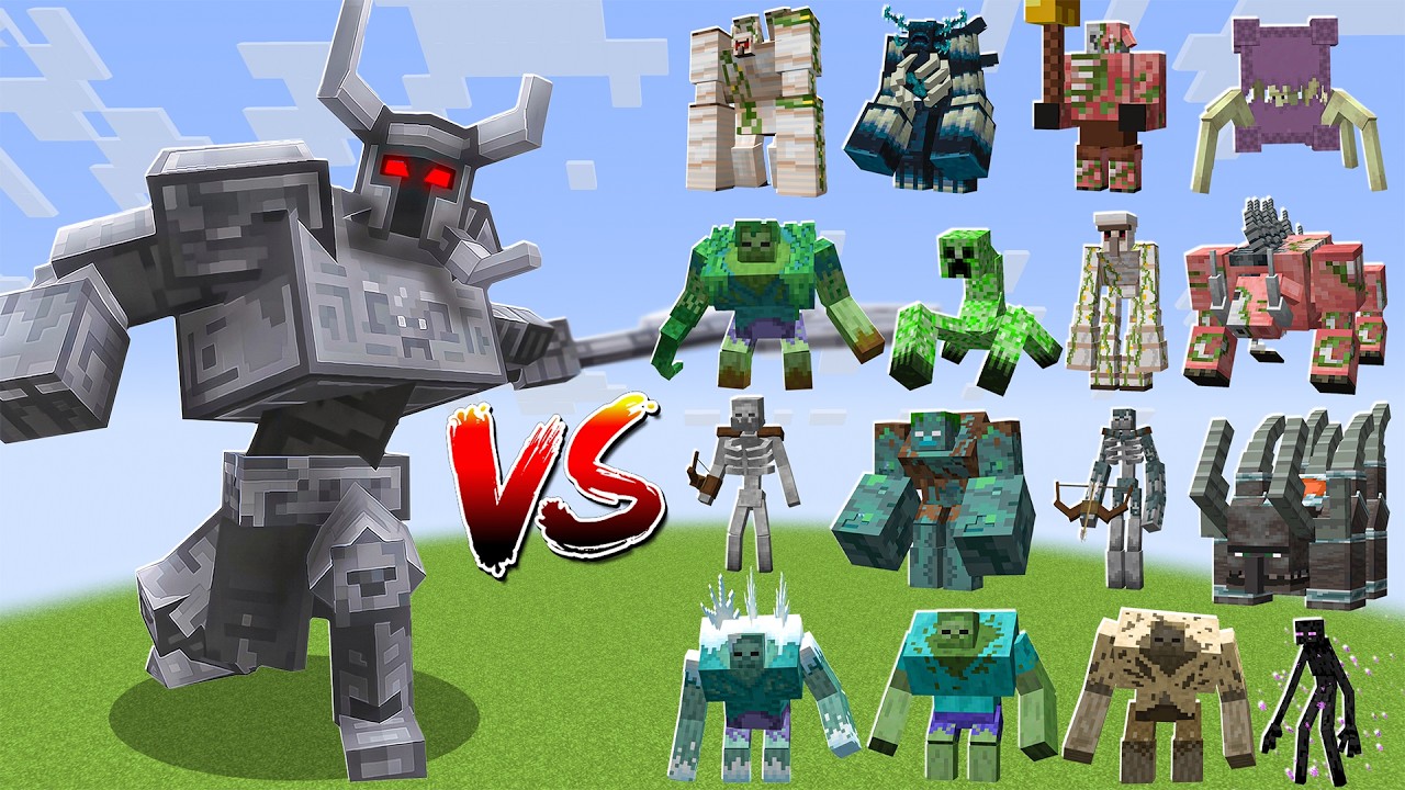Ferrous Wroughtnaut vs All Mutant Beasts - Minecraft Mob Battle