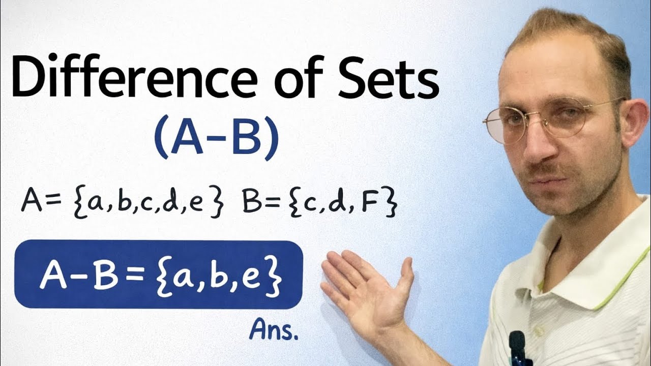 Difference of sets | A difference B | find A difference B | A-B #maths #education #difference #video
