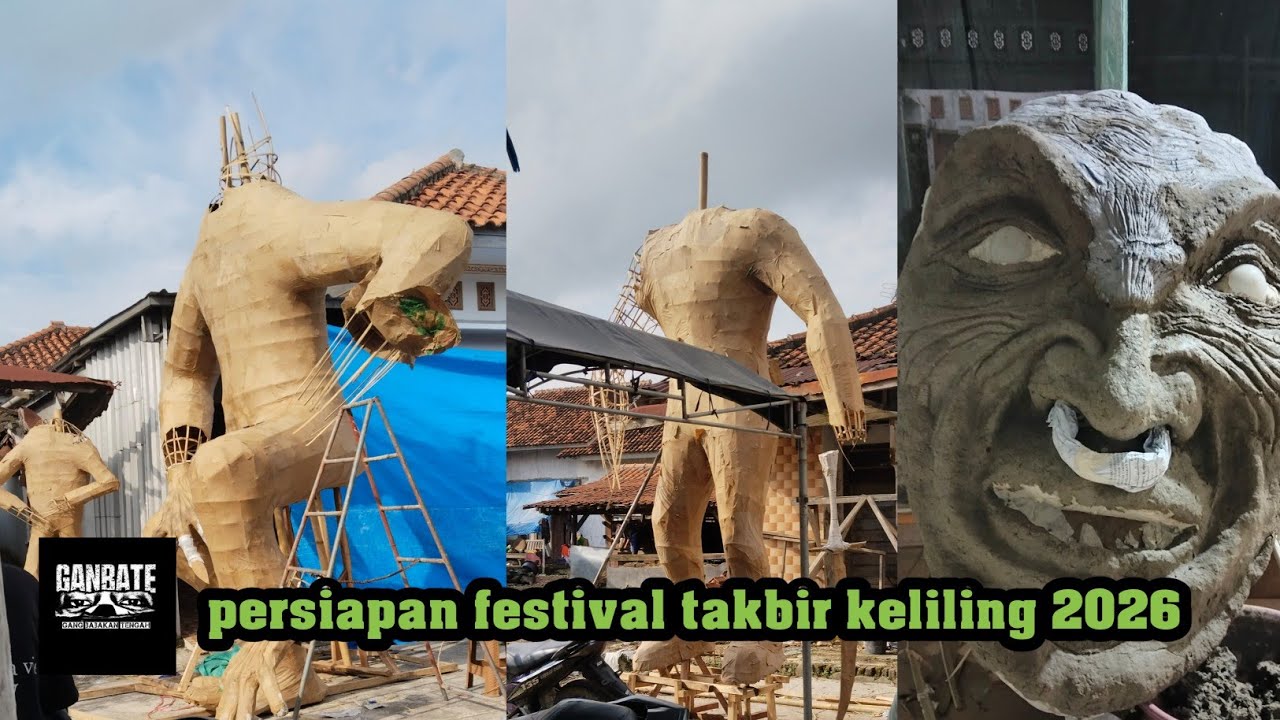 Mulai Terbentuk‼️ Ogoh-ogoh buat Takbir keliling H-13