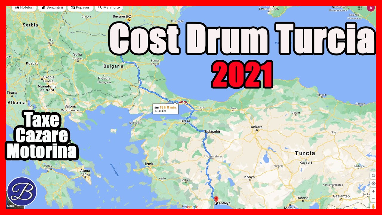 Cat costa drum spre Turcia - Antalya?