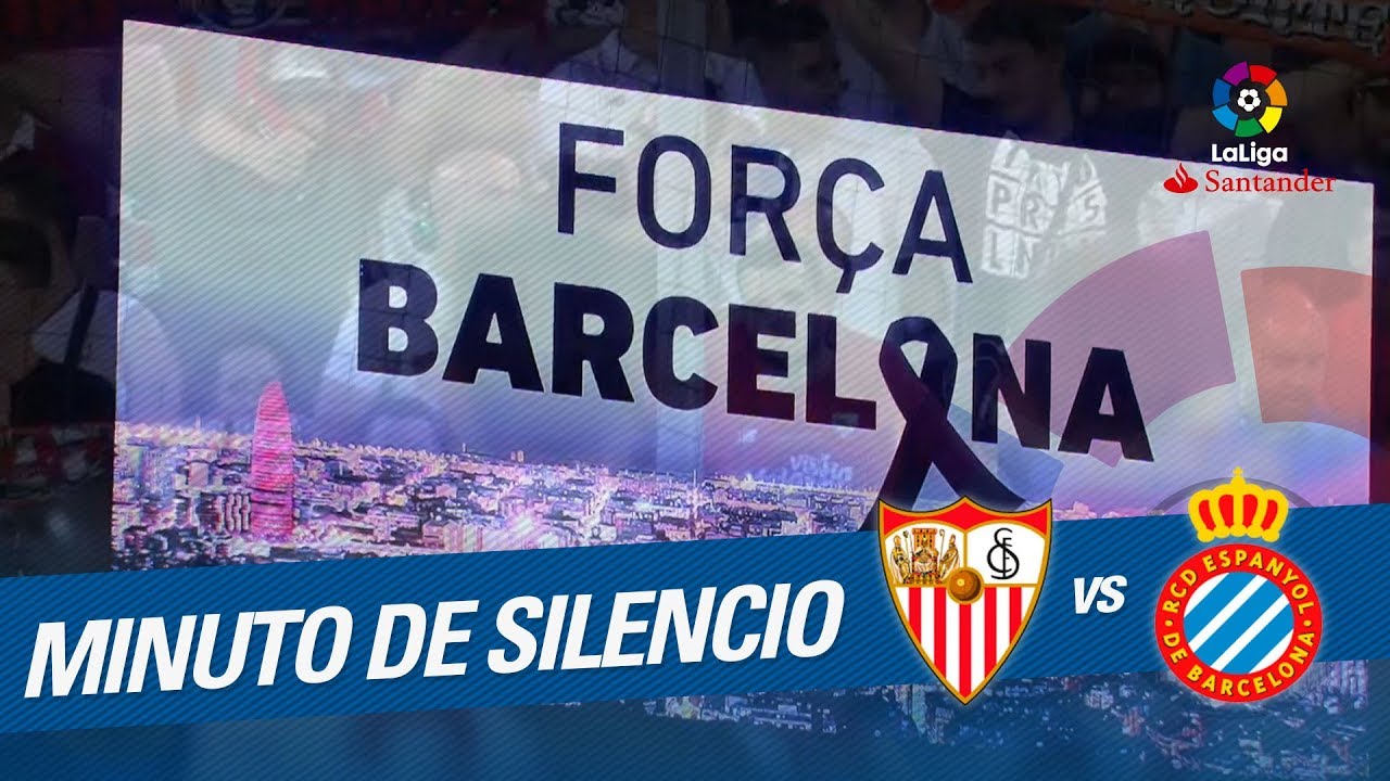 Minuto de silencio en el Sevilla FC vs RCD Espanyol