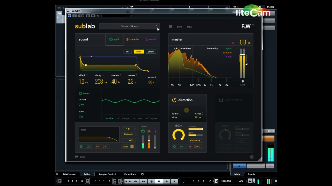 SUBLAB  VST  - Preset demo - Tuned 808 Trap Sub Bass  Synth