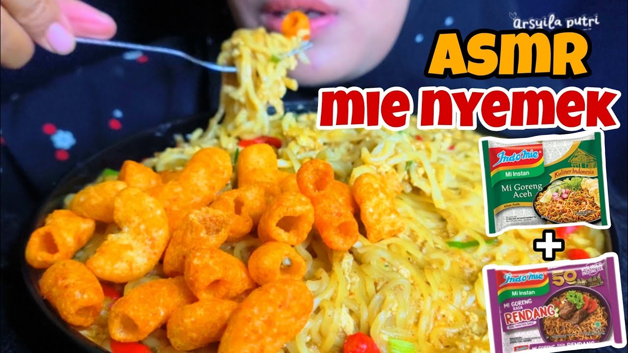 NENDANG ‼️ASMR MUKBANG INDOMIE ACEH + RENDANG | MIE NYEMEK | EATING VIDEO #asmr #mukbang #spicyfood