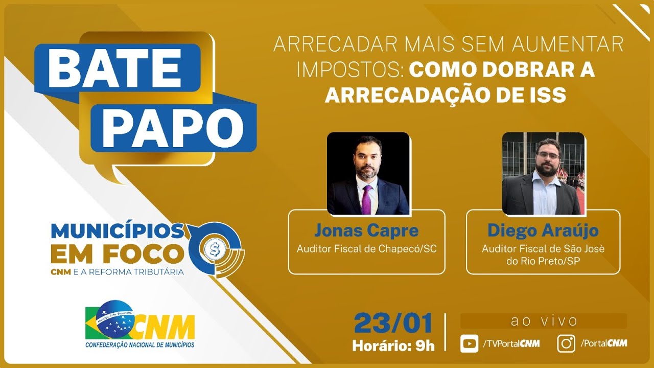 Bate-Papo | Arrecadar mais sem aumentar impostos: como dobrar a arrecadação de ISS