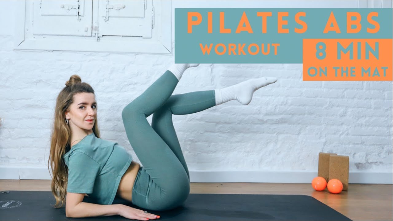 8MIN FLAT BELLY PILATES ABS: pilates abs workout on the mat. no equipment. 14 DAYS CHALLENGE