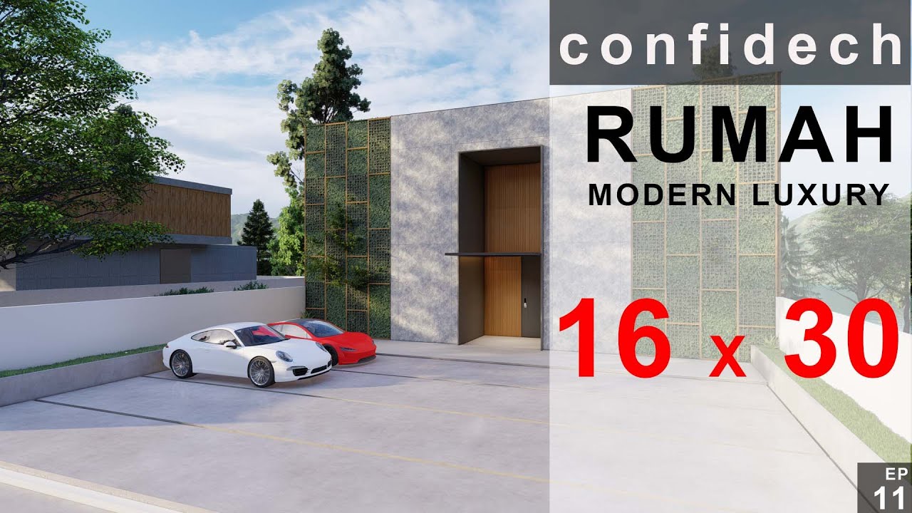 Desain rumah 16x30, Ada Bioskop & Kolam Renang Pribadi
