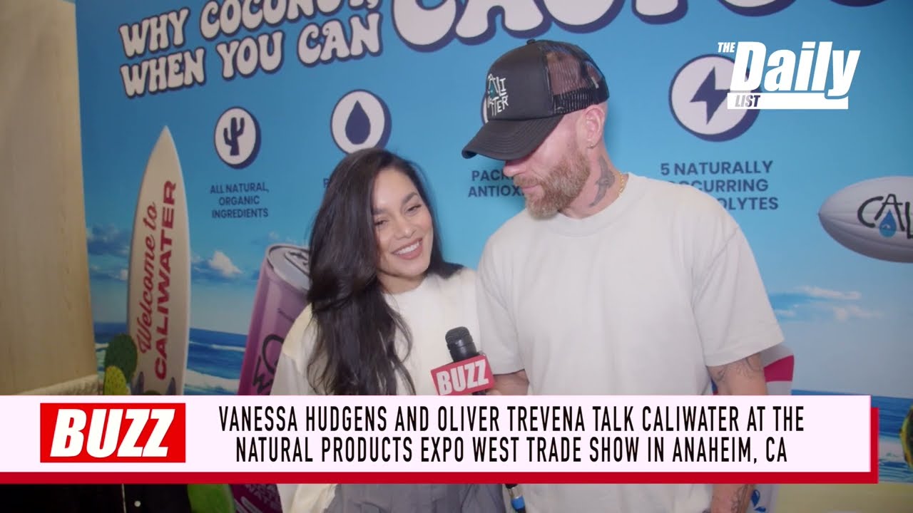 Caliwater's Vanessa Hudgens and Oliver Trevena stop by the Natural Products Expo | THE DAILY LIST