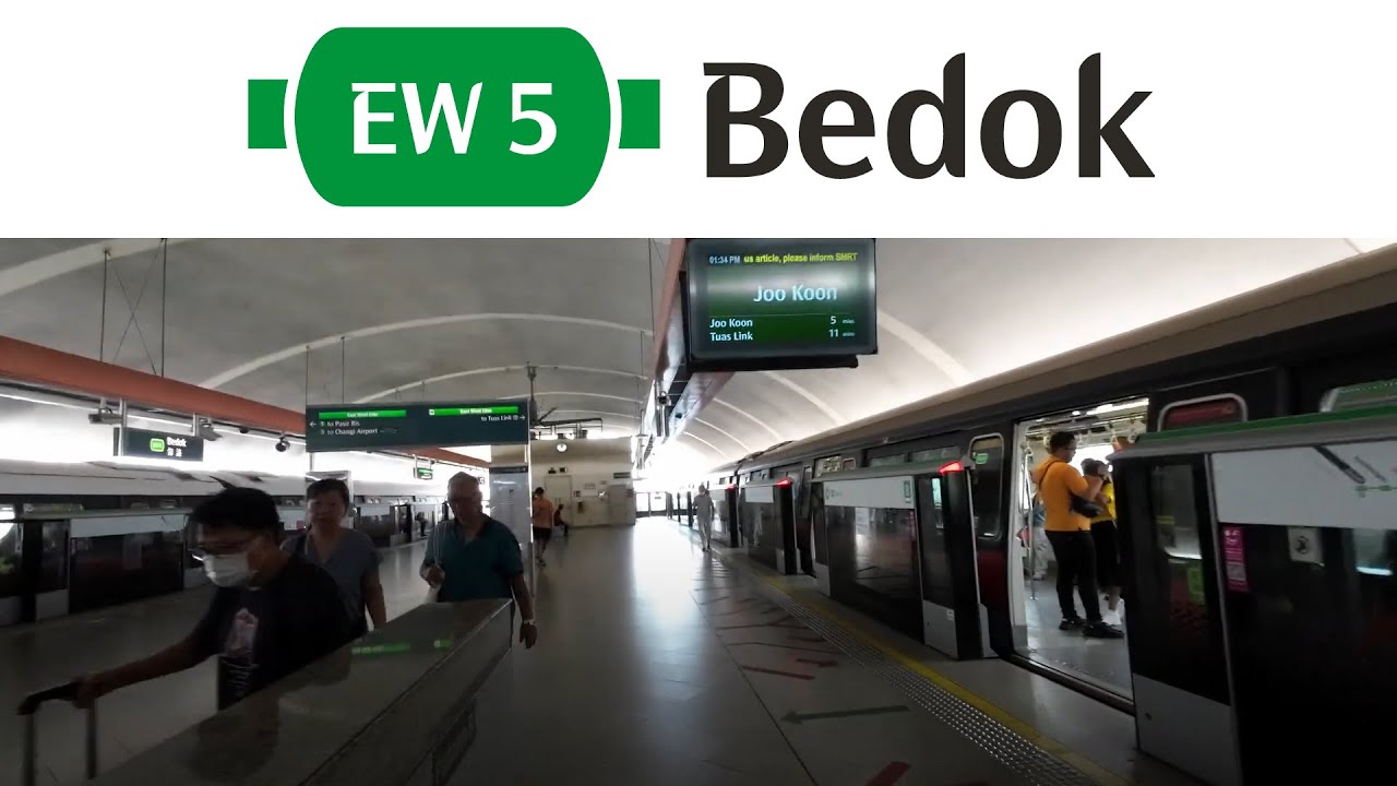 EW5 Bedok MRT Station: Platforms to Exit B | Singapore Walking Tour