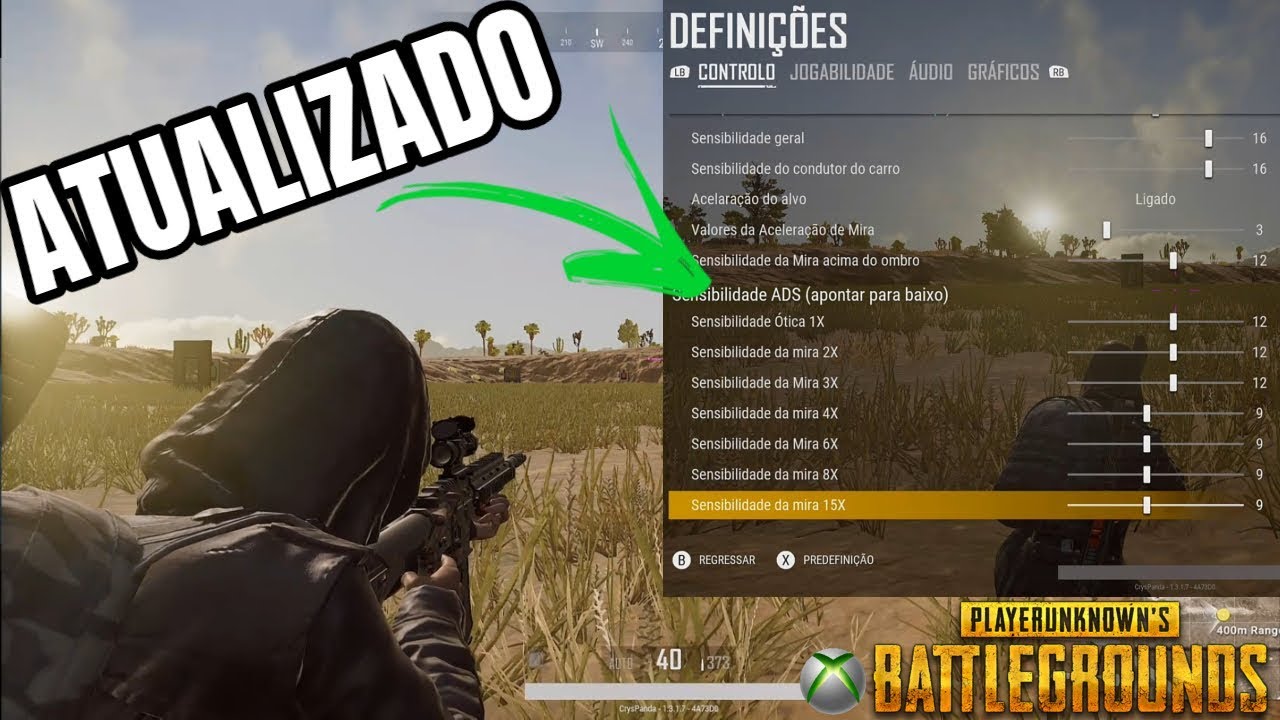 ATUALIZADO TUDO SOBRE SENSIBILIDADE E CONFIGURAÇÕES DE CONTROLE PUBG XBOX ONE