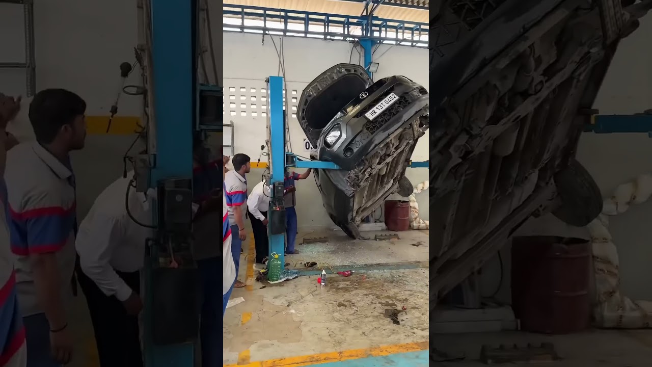 Tata Punch Accident In Service Centre 