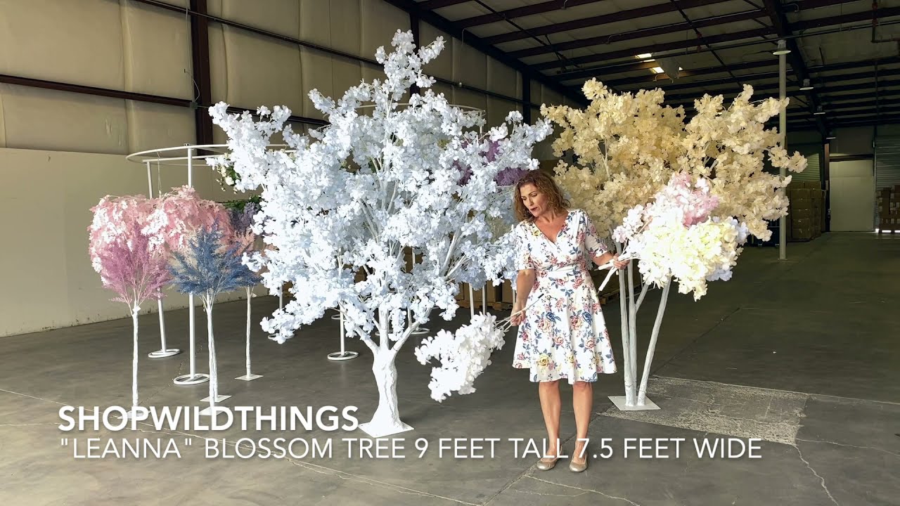 ShopWildThings Giant Artificial Floral Trees Soft Pastel Colors 9 Feet Tall 7.5' Wide 