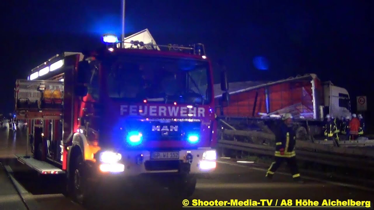 [E] - Schwerer LKW-VU [EIN WAHRER DRAHTSEILAKT AUF DER A8] | Aichelberg | [SCHUTZENGEL]