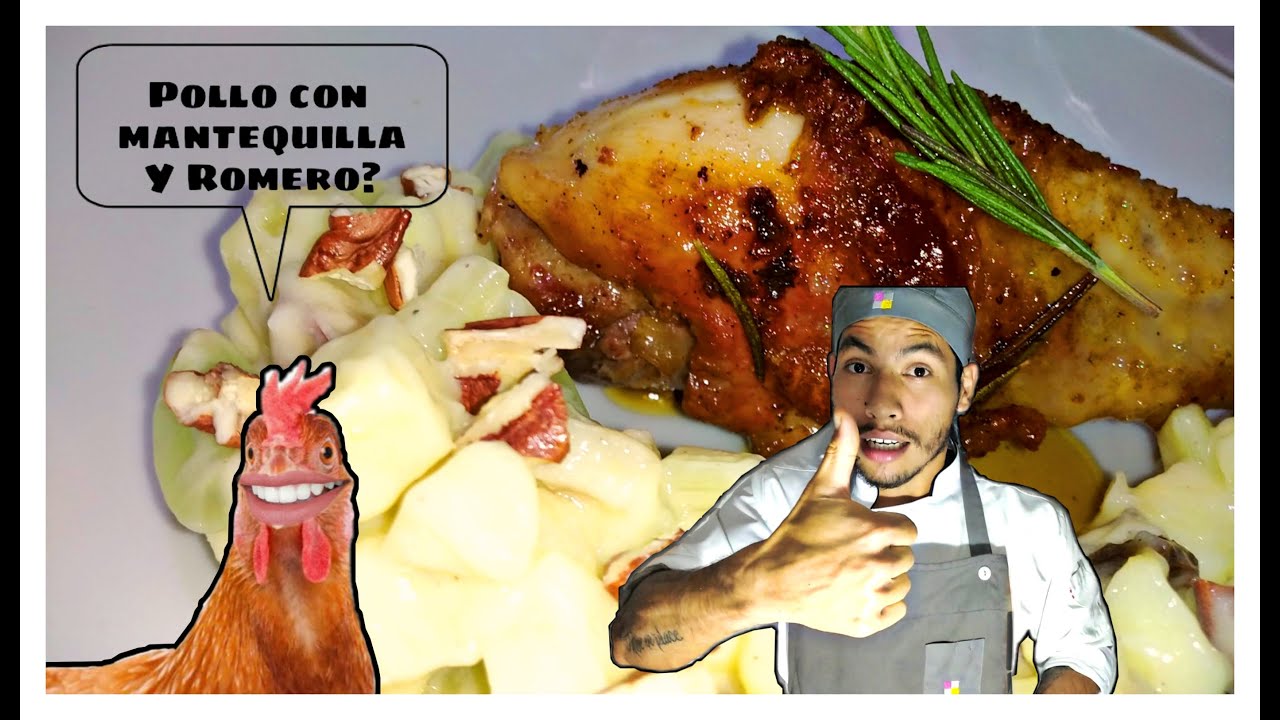 pollo con mantequilla y romero