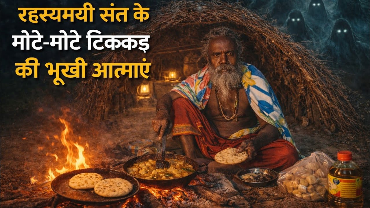 जंगल के जटाधारी नागा बाबा के मोटे मोटे रामरोट टिक्कड़ और पहाड़ी दाल फ्राई प्रसादी #saint#sadhu