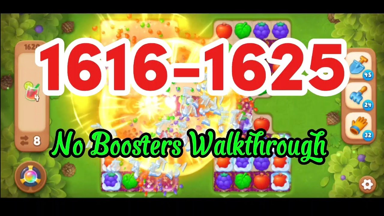 Level 1616-1625 No Boosters Walkthrough 💫 Match-3 Game Gardenscapes #games #gaming #gameplay