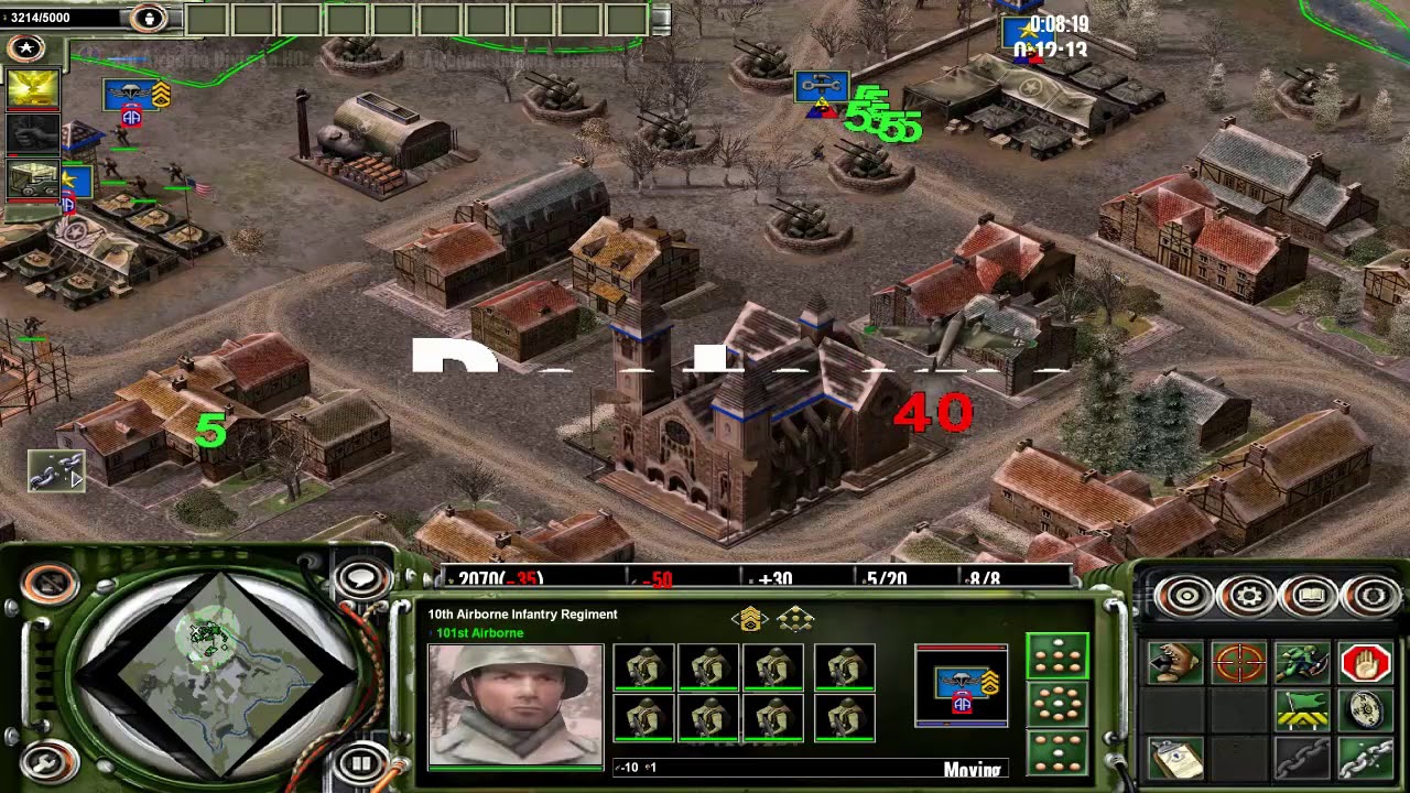 Axis and Allies (2004) - Allied Mission #9 - Battle of the bulge, hard difficulty