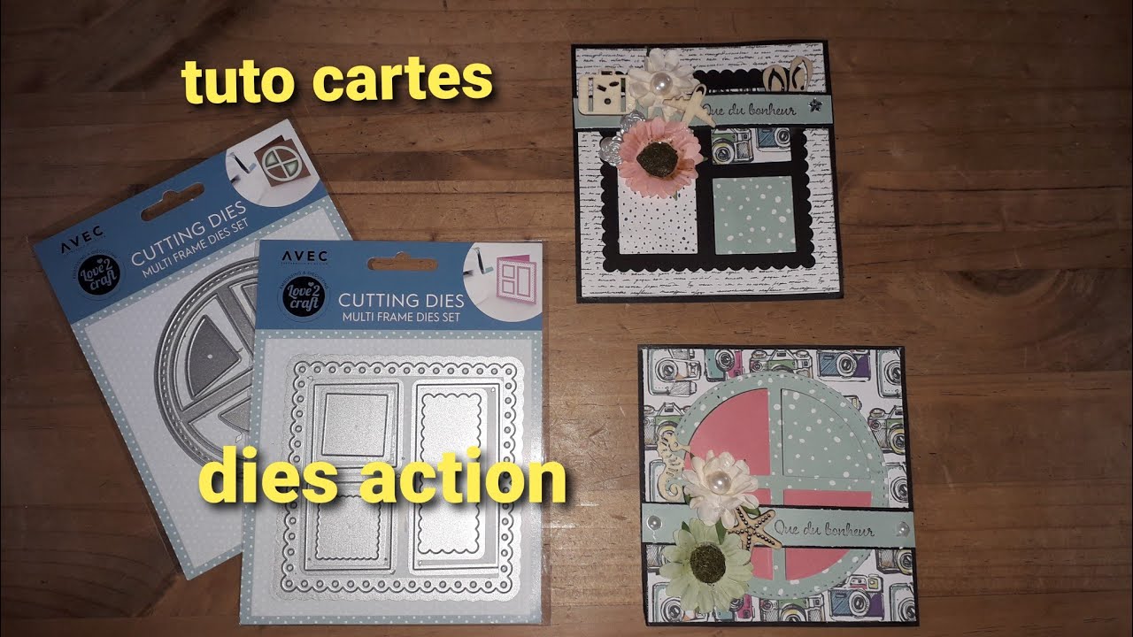 Tuto cartes/dies action/on utilise nos chutes et nos negatifs.