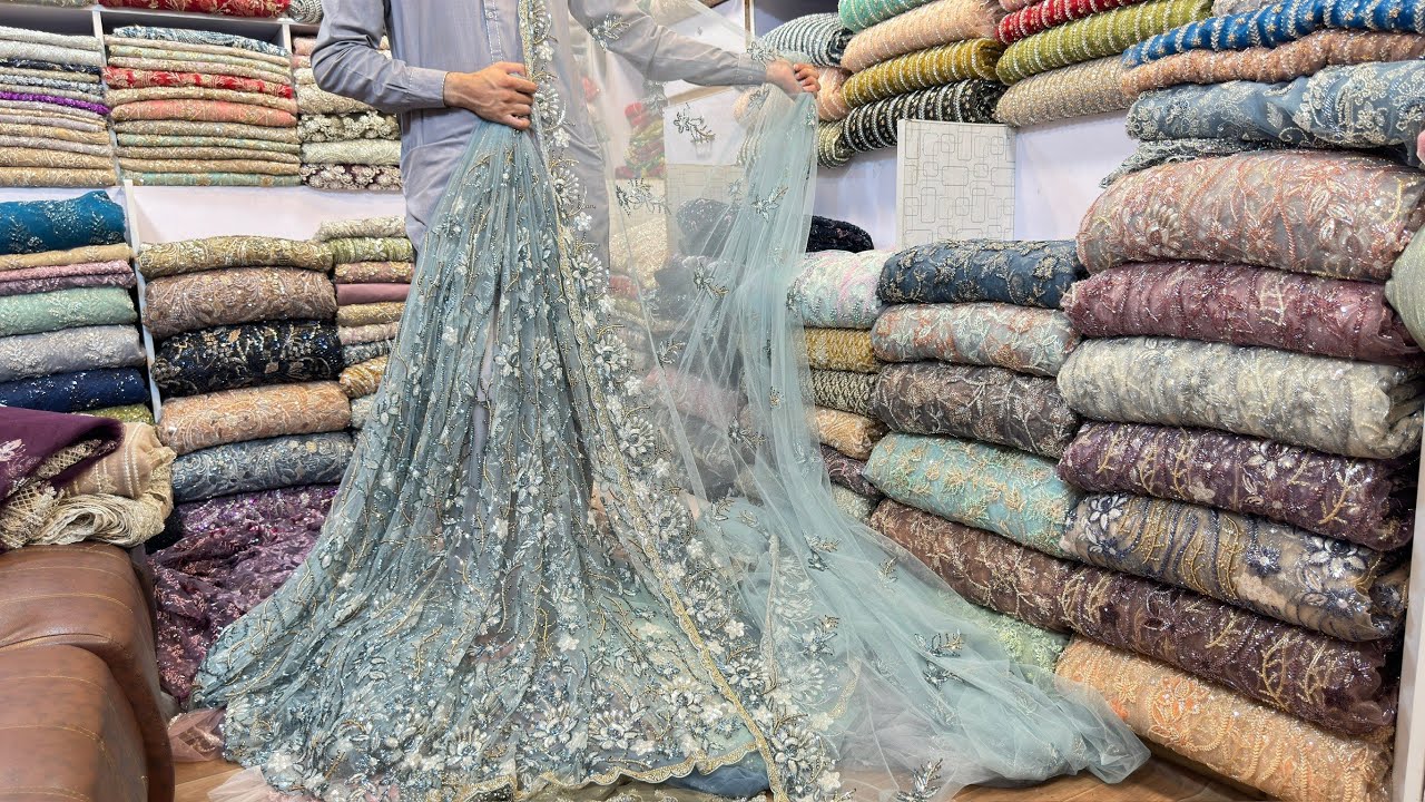 Dubai Style Dubai Cutdana Work Net Fabric Cutdana Net Nabric In Pakistan