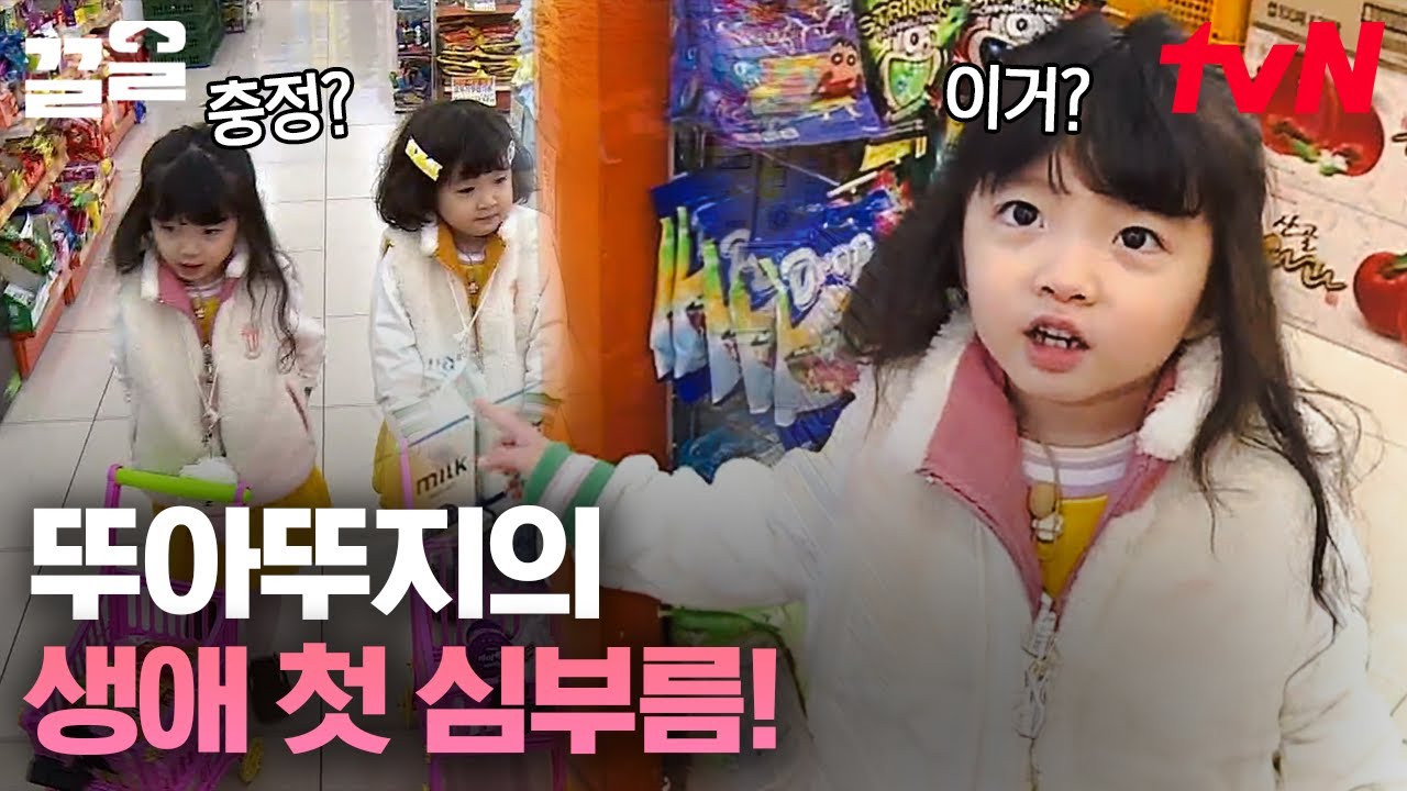 너무~ 귀여운 인형 같은 뚜아뚜지💛💛 세븐틴 삼촌들의 부탁으로 생에 첫 심부름 간 뽀짝한 애기들ㅜㅜ | 내손안에조카티비