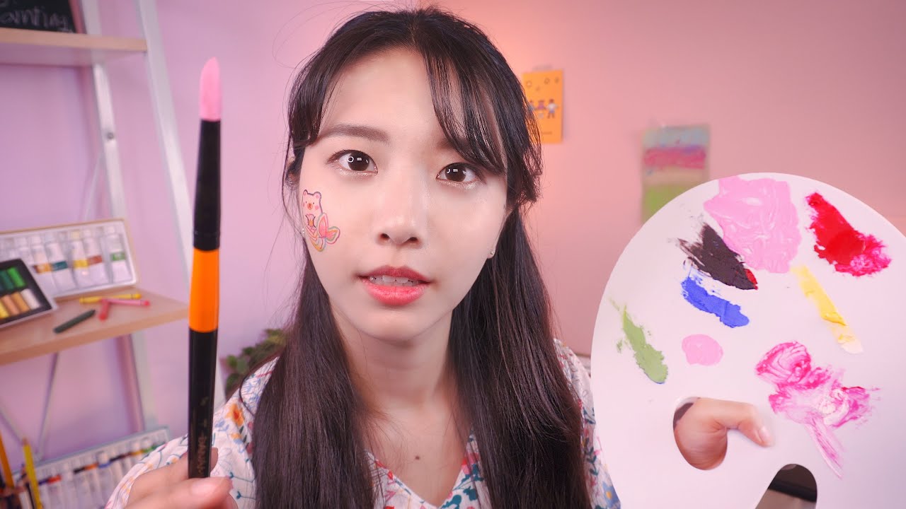 ASMR Face Painting Art Teacher [ROLE PLAY]