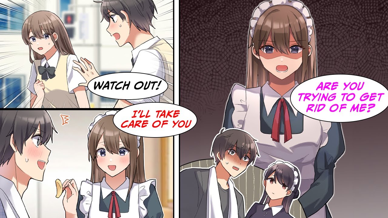 [Manga Dub] She dressed up as a maid and took care of me after I saved her from getting hit, but...