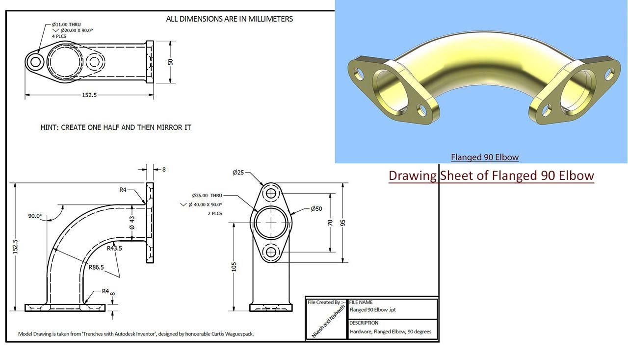 Flanged 90 Elbow || Siemens NX Tutorial