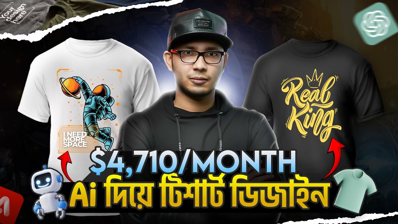 Artificial Intelligence দিয়ে টিশার্ট ডিজাইন করে Passive Income করুন | T-shirt Design with Ai