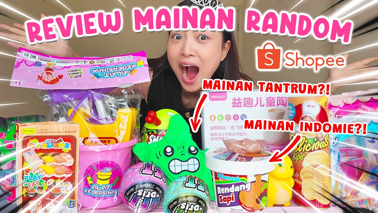 REVIEW MAINAN RANDOM SHOPEE 😭🤩 MAINAN INDOMIE. MAINAN BINTANG LAUT TANTRUM 🤣