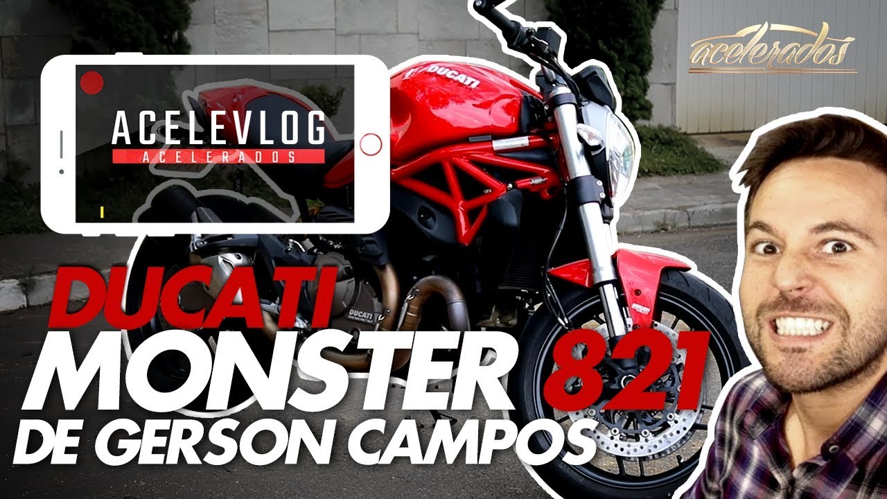 GERSON CAMPOS MOSTRA SUA MOTO! DUCATI MONSTER 821 É MAIS LEGAL QUE A HORNET? - ACELEVLOG #6