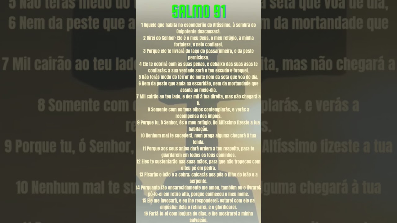 #salmo91 #deus #amor #pazinterior #f&eacute; #pazespiritual #jesuscristo  #paznaalma #opoderdaora&ccedil;&atilde;o
