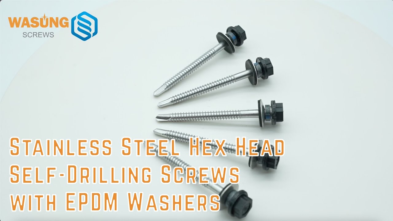 Stainless Steel Hex Head Self-Drilling Screws with EPDM Washers | Roofing & Steel Fasteners