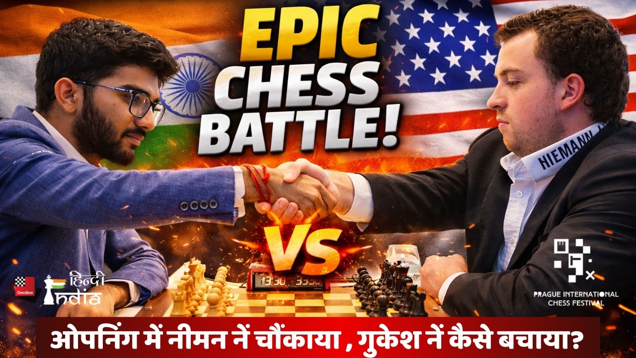 Double Sacrifice Shock! Hans Attacks, Gukesh Defends Like a Wall ! “हमला तूफानी… बचाव लाजवाब!”