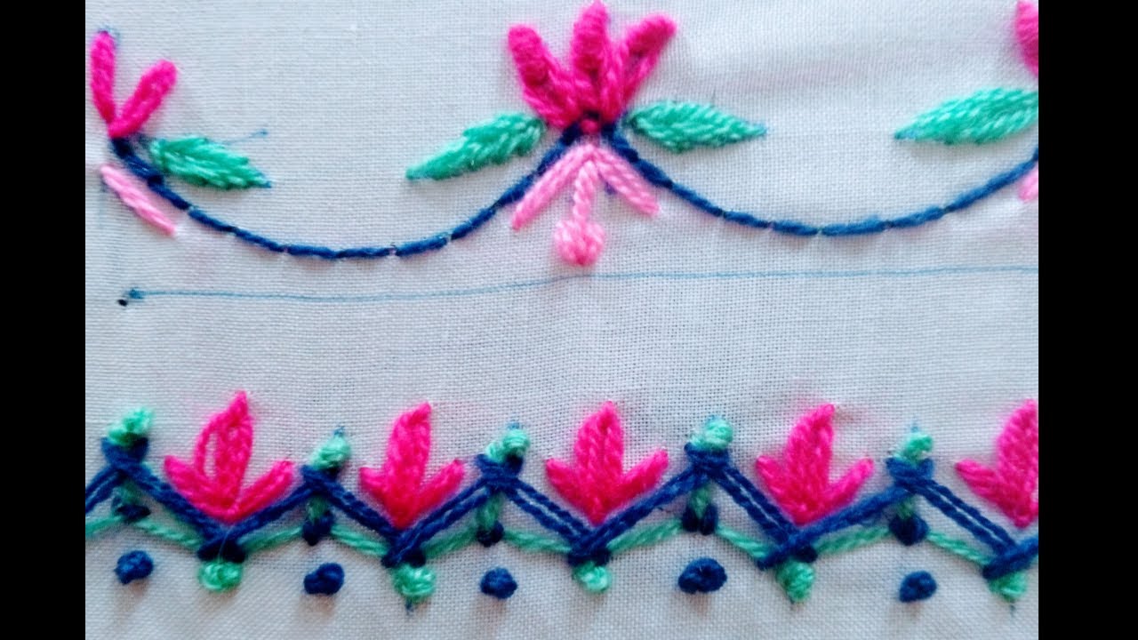 Hand embroidery /Border design /border design for shirts,sleeves and frocks