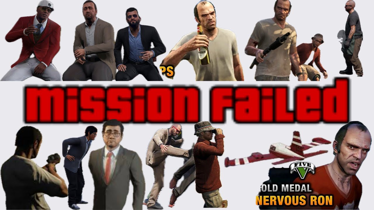 GTA V Mission Failed Compilation - Mr Phillips Trevor Phillips industries Nervous Ron