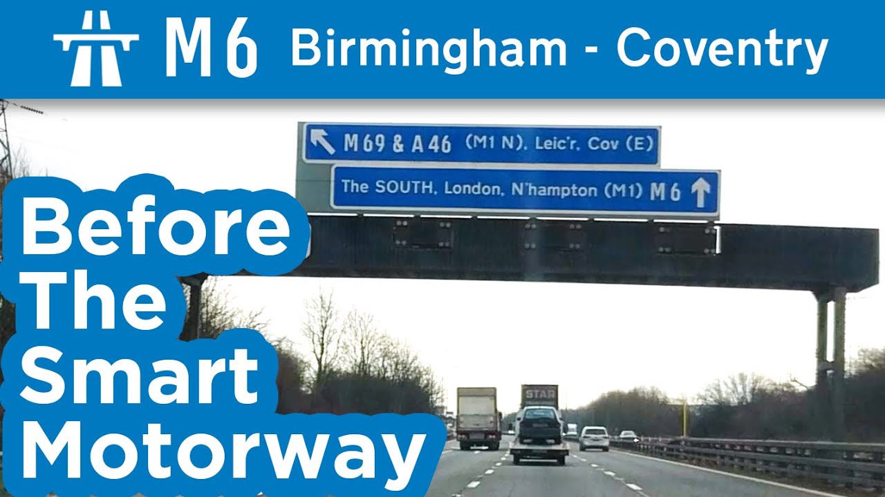 M6 Birmingham - Coventry before the Smart Motorway (J4 - J2)